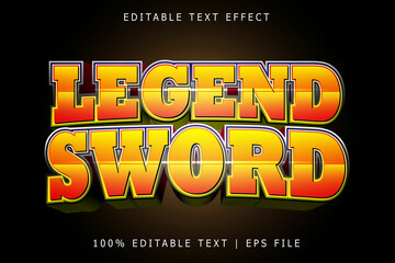 Legend Sword Editable Text Effect 3 Dimension Emboss Modern Style