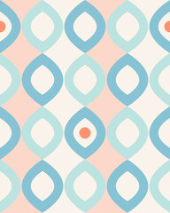 Vector retro geometric pattern in pastel colors. Simple texture made of lattices in gentle tones. Background in the style of the seventies