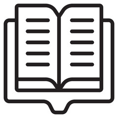 open book line icon