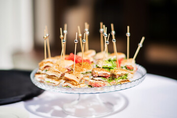 Canvas Print - canape on the catering table