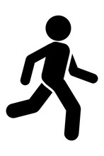 Simple Vector Stick Man Run Or Jogging, Sport Cardio Isolated On White