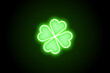 Four leaf clover luck lucky icon neon sign symbol 