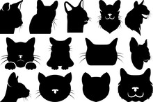 Cat Head SVG, Cat Head Silhouette, Head Svg, Pet Svg, Meow Svg, Kitty Cat Svg, Animal Svg, Cat Head Bundle