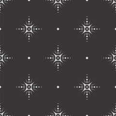 Wall Mural - vector seamless dark celestial pattern with stars and dots on a black. esoteric mystical background 