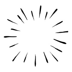 Wall Mural - starburst, sunburst hand drawn. design element fireworks black rays. comic explosion effect. radiati