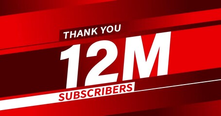 Wall Mural - Thank you 12 million subscribers, modern animation design