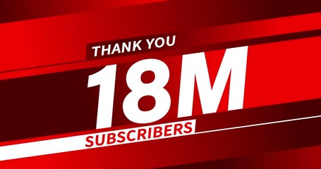Wall Mural - Thank you 18 million subscribers, modern animation design