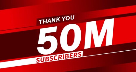 Wall Mural - Thank you 50 million subscribers, modern animation design