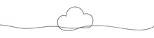 One Line Cloud Icon. Continuous Line. Vector Illustration