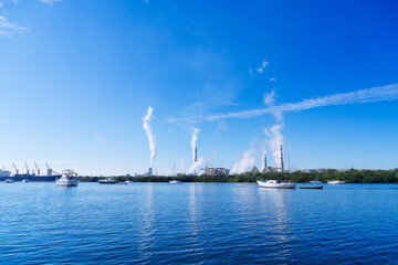 Sticker - Florida Tampa bay harbor and port landscape	