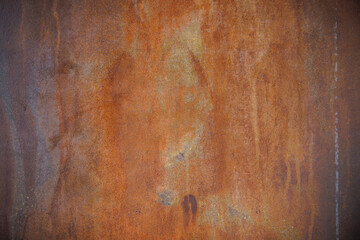 Wall Mural - rust steel plate background and texture. abstract art rusty wall with dark vignette.