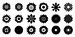 © Lala - Set of sunflower black icon. Floral black simple icon collection. Vector illustration.