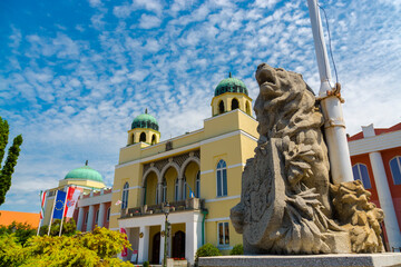 The City Hall of Mohacs on a sunny summer day