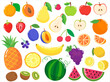 © Екатерина Столяренко - A colorful set of different fruits whole and cut. Vector illustration