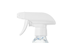 Close View Of A Plastic Spray Bottle's Head For Dispersion Isolated On A White Background