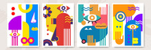 Abstract Pop Art Collage Surrealism Face Design Vector Illustration. Designed For NFT, Token, Wallpaper, Poster, Crypto, Punk, Aesthetic Poster. NFT Token In Crypto Artwork For Blockchain Digital Art