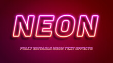 Fully Ediatable Retro Neon Text Effects