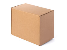 A Brown Cardboard Box Isolated On A White