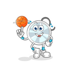 Sticker - stethoscope playing basket ball mascot. cartoon vector