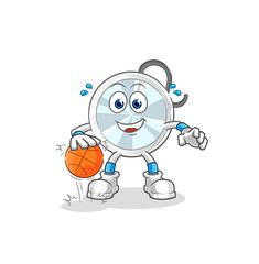 Wall Mural - stethoscope dribble basketball character. cartoon mascot vector