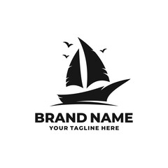 Wall Mural - Sail boat logo design vector. Boat logo