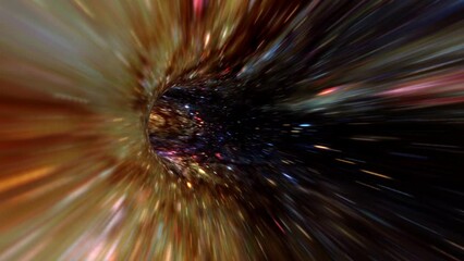 Wall Mural - abstract loop glow space star hyperspace speed warp tunnel through time and space animation.4k 3d lo