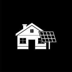 Sticker - Solar house logo isolated on dark background