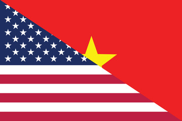 Wall Mural - USA Vietnam friendship national flag cooperation diplomacy country emblem