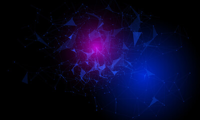 Leinwandbilder - Abstract digital technology futuristic network connection. Polygon pattern network simulation concept.