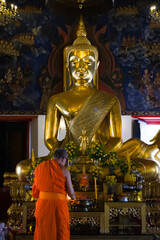 Wall Mural - Big Buddha statue in Wat Nang Chee, Bangkok.