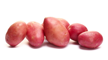 Wall Mural - Young organic potatoes isolated on white 