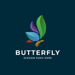 Wall Mural - butterfly animal gradient modern rainbow color logo