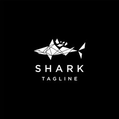 Shark geometric logo design template