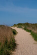 canvas print picture - Strandzugang durch eine mit Gras und Strandhafer  bewachsene Düne