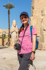 Wall Mural - Woman at Karnak temple in Luxor, Egypt