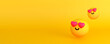 © NEOPLY - Lovely Smiling Face with Heart Eyes emoji Rolling on the Floor Laughing Happy yellow background 3d rendering
