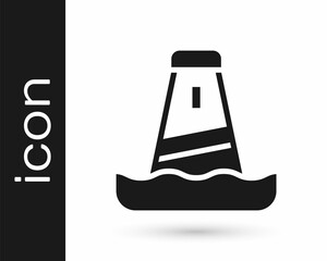 Canvas Print - Black Lighthouse icon isolated on white background. Vector