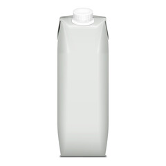 Wall Mural - blank spout carton liquid product packaging isolated on white background realistic vector mock-up. r