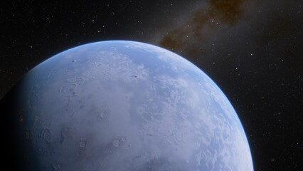 Planets and galaxy, science fiction wallpaper. Beauty of deep space. Billions of galaxy in the universe Cosmic art background 3d render
