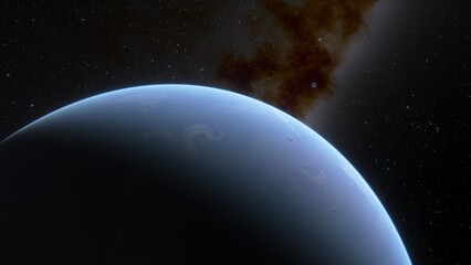Planets and galaxy, science fiction wallpaper. Beauty of deep space. Billions of galaxy in the universe Cosmic art background 3d render
