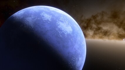 Planets and galaxy, science fiction wallpaper. Beauty of deep space. Billions of galaxy in the universe Cosmic art background 3d render
