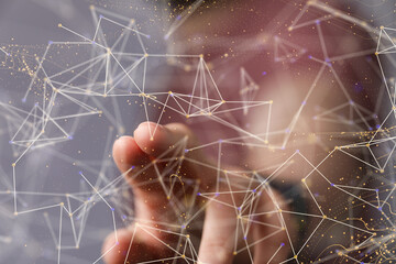 Wall Mural - sphere network structure - abstract design connection design