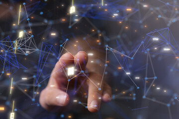 Wall Mural - cloud network computer connects to internet server service for cloud data transfer