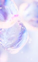 Poster - Transparent bubble with gradient colors, 3d rendering.