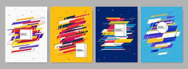 Wall Mural - vector illustration. modern art graphic. dynamic geometric motion frame background. design element f