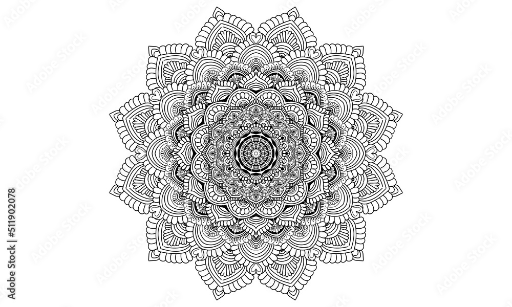 Black and white mandala background design Stock Vector | Adobe Stock
