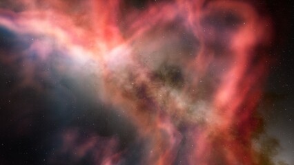 colorful space background with stars, nebula gas cloud in deep outer space, science fiction illustra