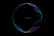 © korkeng - Vector abstract circles lines wavy in round frame colorful spectrum light isolated on black background with empty space for text in concept technology, digital, music, science.