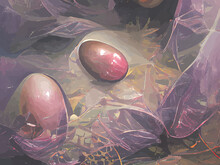 Painting Of A Lot Of Pink Eggs