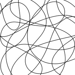 Wall Mural - scattered geometric line shapes. hand drawn doodle elements. abstract background design. vector blac